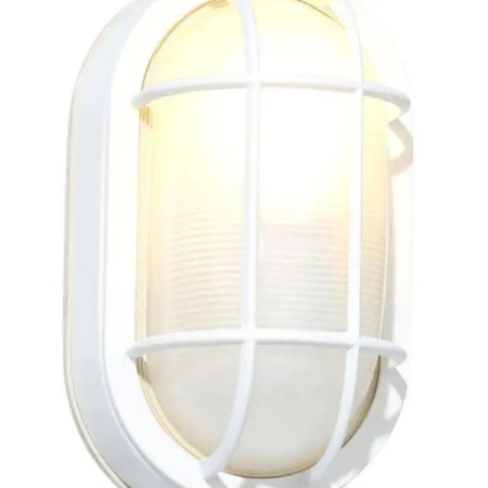 Picture of 240236 8.5 in. White Oval 1Light Outdoor Bulkhead Wall Lamp