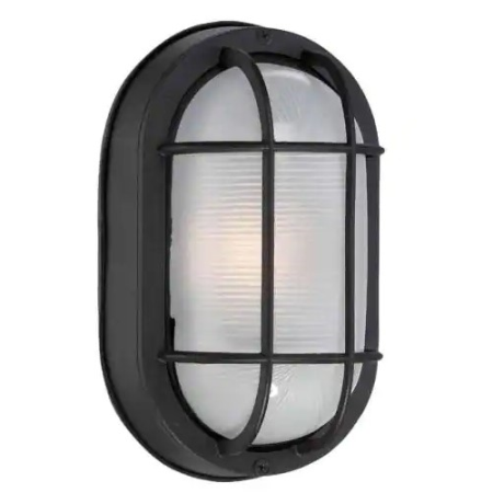 Picture of 1000640809 8.5 in. Black LED Outdoor Wall Lamp with Frosted Glass Shade